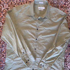 Calvin Klein Button Down Shirt Modern Fit Green Size XL